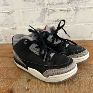 Air Jordan 3 Retro "BLACK CEMENT" Baby Toddler Shoes Sz 9C Fire Red DM0968-010